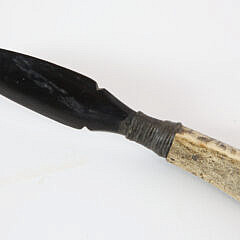 Scrimshawed and Polychromed Bone and Baleen Work Knife, 20th Century