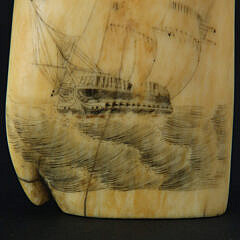Fine American Scrimshaw Antique Sperm Whale Tooth, circa 1850
