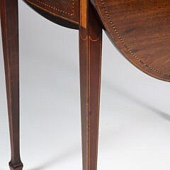 George III Inlaid Mahogany Drop Leaf Table, late 18th Century