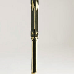 Whaleman Ebony and Whalebone Inlaid Walking Stick, circa 1850