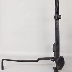 Pair of Extraordinary Oversized Antique Cast Iron Figural Anchor Andirons, circa 1920