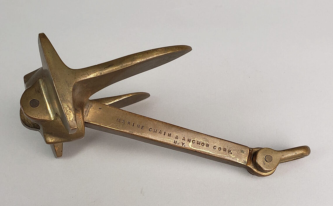 Vintage Salesman Sample Brass Anchor Vintage Marine Chain & Anchor Corp Solid Brass Salesman