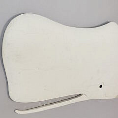 Vintage Carved and Painted Wooden Moby Dick Sperm Whale Plaque