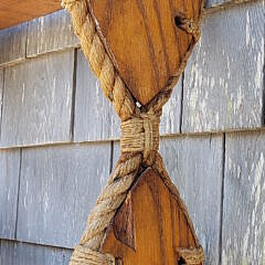 Antique – Vintage 4-Rung Oak Ship’s Rope Ladder