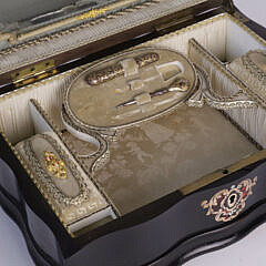 Napoleon III Boulle Inlaid Ebonized Sewing Box, 3rd Quarter of the 19th Century