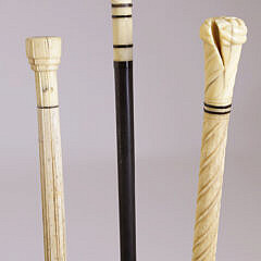 Group of 3 Whaleman Made Walking Sticks, 19th Century