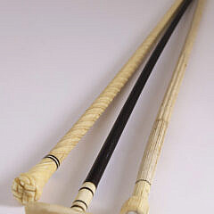 Group of 3 Whaleman Made Walking Sticks, 19th Century