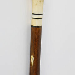 Large Antique Whale Ivory Knob Walking Stick, mid 19th Century