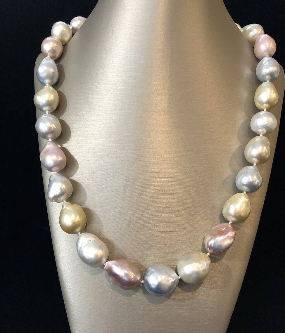 Baroque South Sea Pearl Diamond Clasp Necklace main image 1