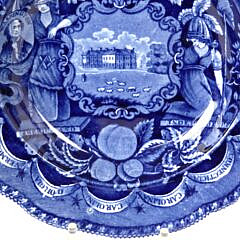 Historical Blue Staffordshire “States Pattern” Soup Bowl by James and Ralph Clews, circa 1792