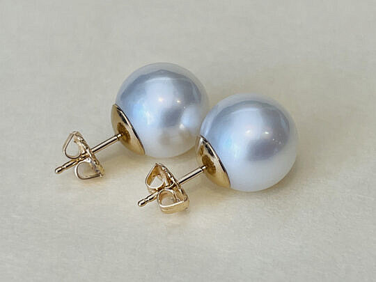 41762 12.8mm White South Sea Pearl Earrings C IMG_0714