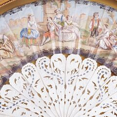 Framed French Fan, 19th Century