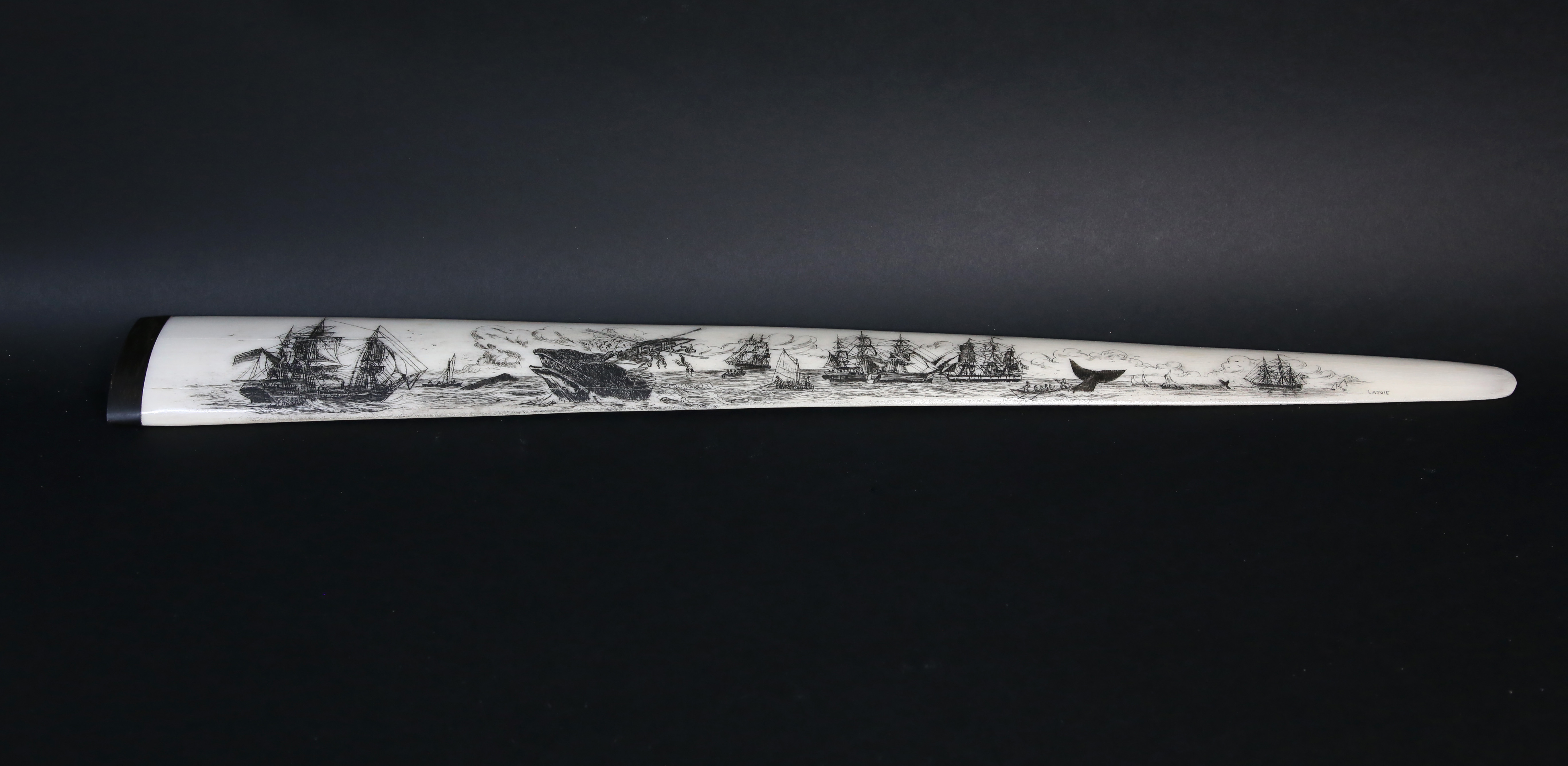 Peter Lajoie Scrimshaw Decorated Swordfish Bill Peter Lajoie