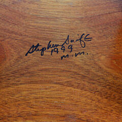 Pair of Signed Stephen Swift Cherry and Ash Bar Stools, circa 1999