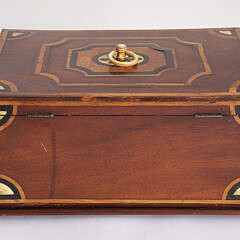 American Whaleman Made Inlaid Accoutrements Box, mid 19th Century