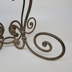 Antique Wrought Iron and Figured Marble Occasional Table, circa 1920s