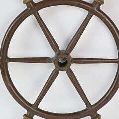 Antique American Bronze and Teak Nautical Yacht Wheel, circa 1920