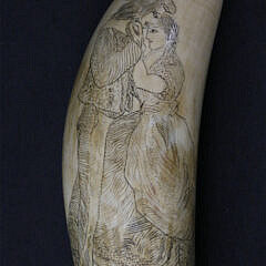 Antique Scrimshaw Sperm Whale Tooth, circa 1860