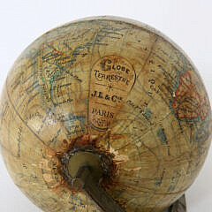 J.L. & Cie, Paris Miniature Terrestrial Desk Top Globe, 19th Century