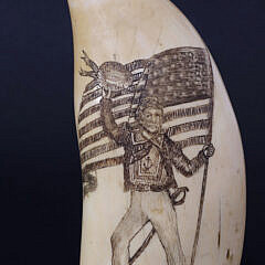 Antique Scrimshaw Whale Tooth Depicting Jack Tar