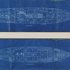 Two Pair of Ship’s Schematic Blueprints of the U.S.S. Nantucket