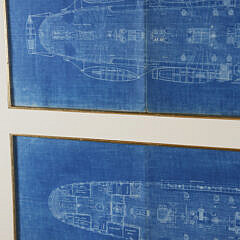 Two Pair of Ship’s Schematic Blueprints of the U.S.S. Nantucket