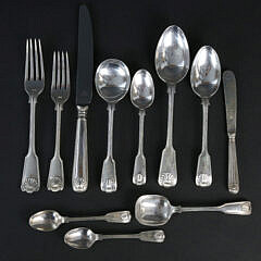 103 Piece James Robinson “Fiddle, Thread and Shell” Sterling Silver Flatware Service