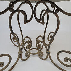 Antique Wrought Iron and Figured Marble Occasional Table, circa 1920s