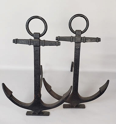 2836-955 Large Anchor Andirons A