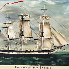 Jane Schultz Watson Reverse Painting, “Friendship of Salem”