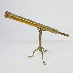 McGregor Boxed Brass Telescope on Tripod Stand in Fitted Box, 19th Century