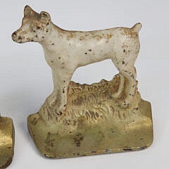 Pair of Cast Iron Painted Hound Bookends