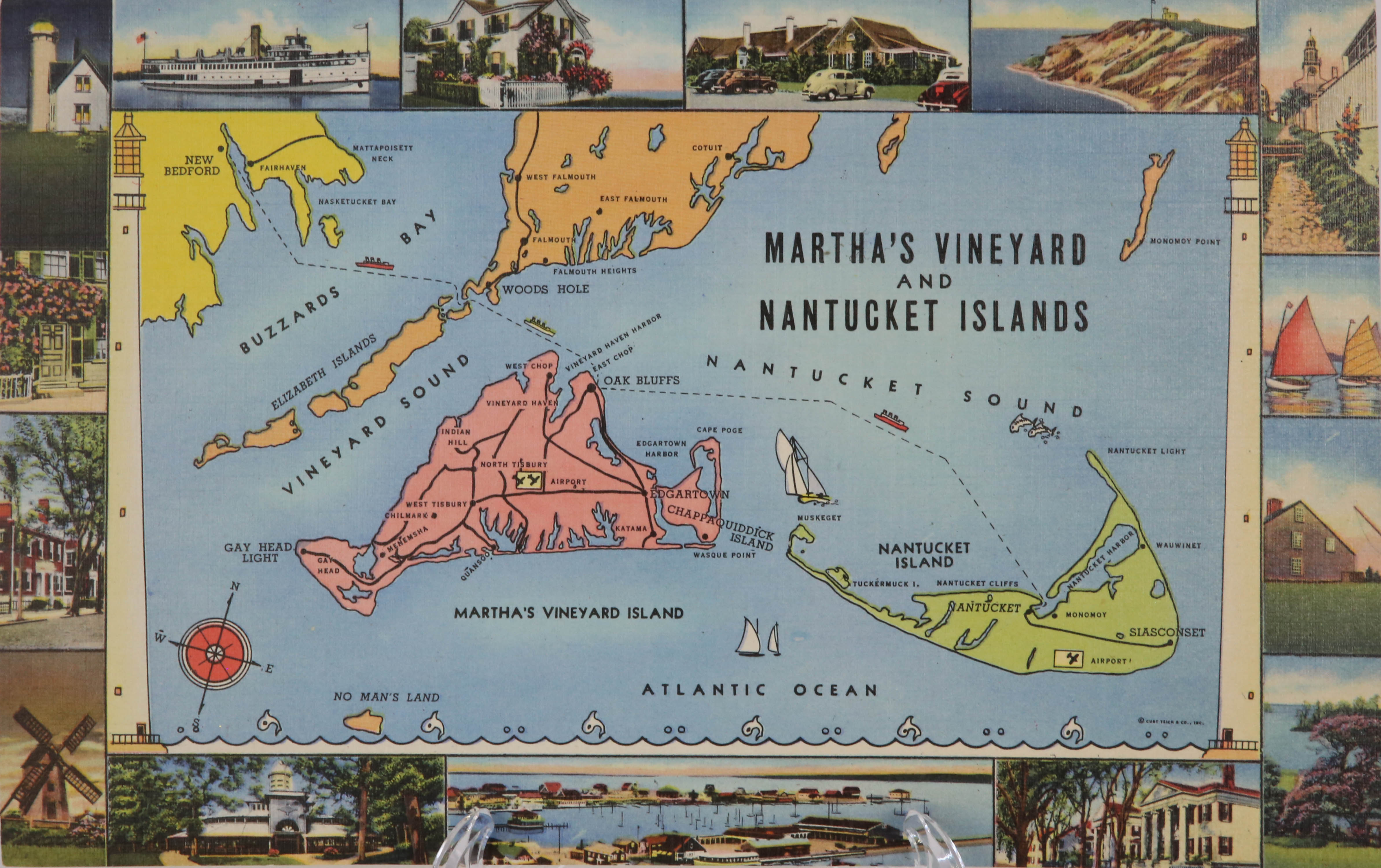 Rare Vintage Nantucket Giant Postcard 