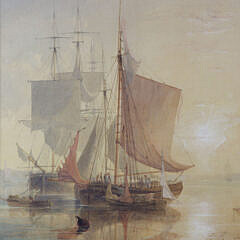 Anthony Vandyke Copley Fielding Watercolor “Southampton Sunset”