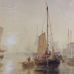 Anthony Vandyke Copley Fielding Watercolor “Southampton Sunset”