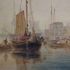 Anthony Vandyke Copley Fielding Watercolor “Southampton Sunset”