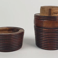 Antique Sailor Made Star Inlaid Barrel Shaped Puzzle Box