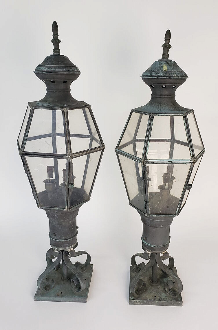 Pair Vintage Art Lighting Lanterns Pair of Vintage