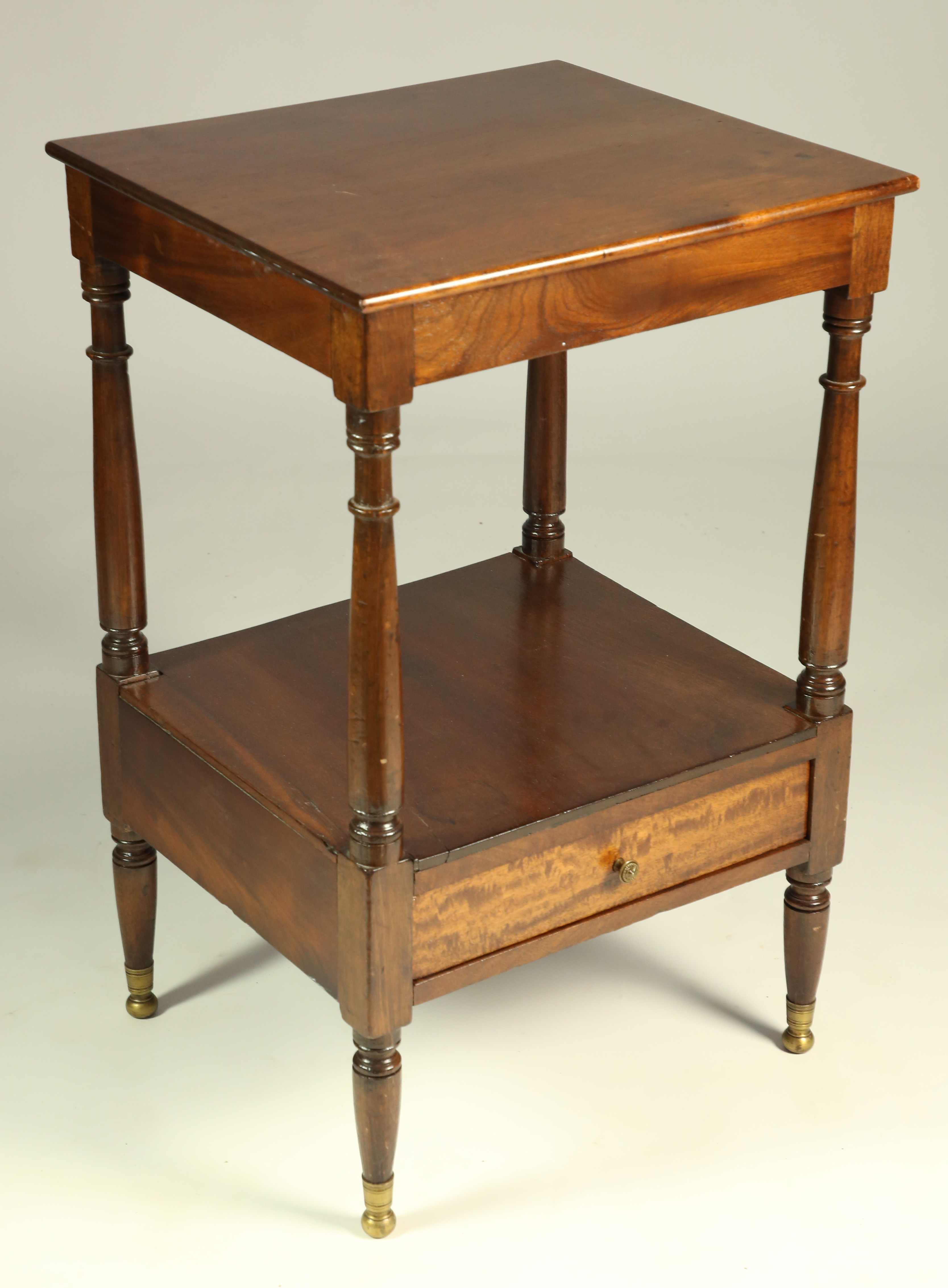 Mahogany TwoTier One Drawer Stand 19th Century Sheraton Mahogany Two