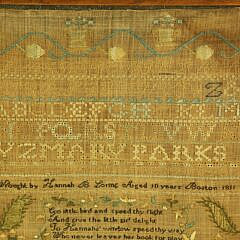 Two Important Boston Needlework Samplers by the Loring Sisters Hannah and Caroline Matilda, circa 1811 and 1816