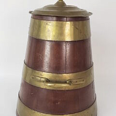 Antique 19th Century British Naval Oak Brass Bound Rum Cask Barrel