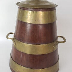 Antique 19th Century British Naval Oak Brass Bound Rum Cask Barrel