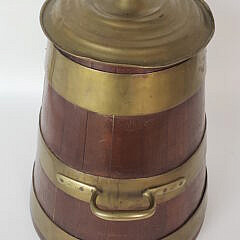 Antique 19th Century British Naval Oak Brass Bound Rum Cask Barrel