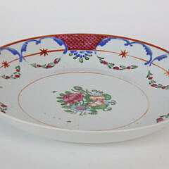 Chinese Export Porcelain Famille Rose Shallow Bowl, 19th Century