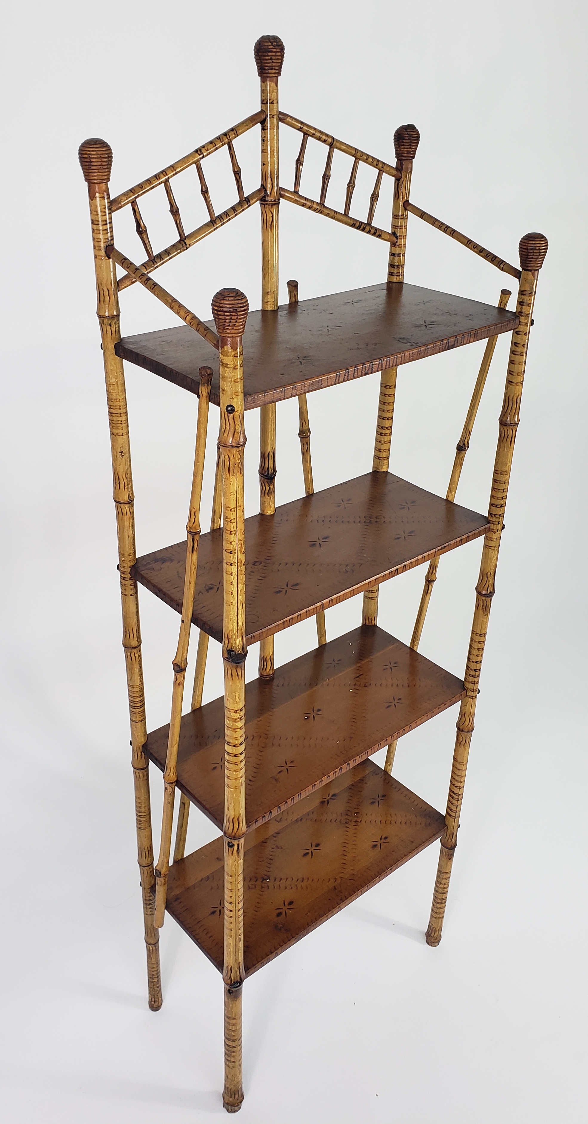 Vintage Bamboo Etagere Bookshelf Vintage Bamboo FourTier Etagere