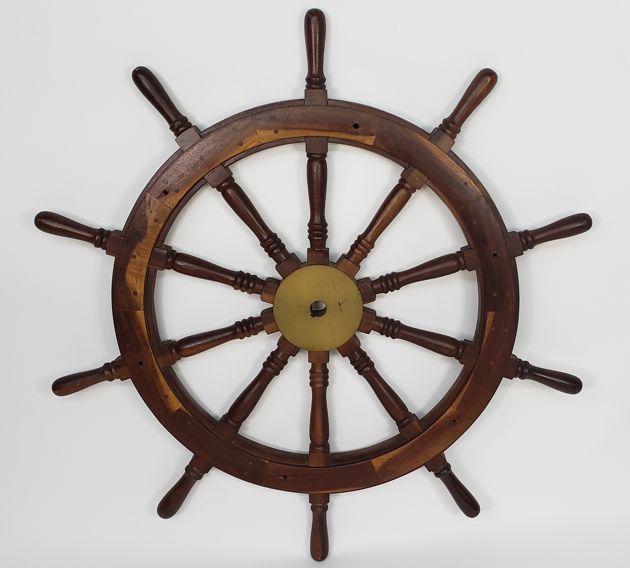 Lignum Vitae TenSpoke Ships Wheel Vintage Lignum Vitae TenSpoke Captain's Ship Yacht Wheel