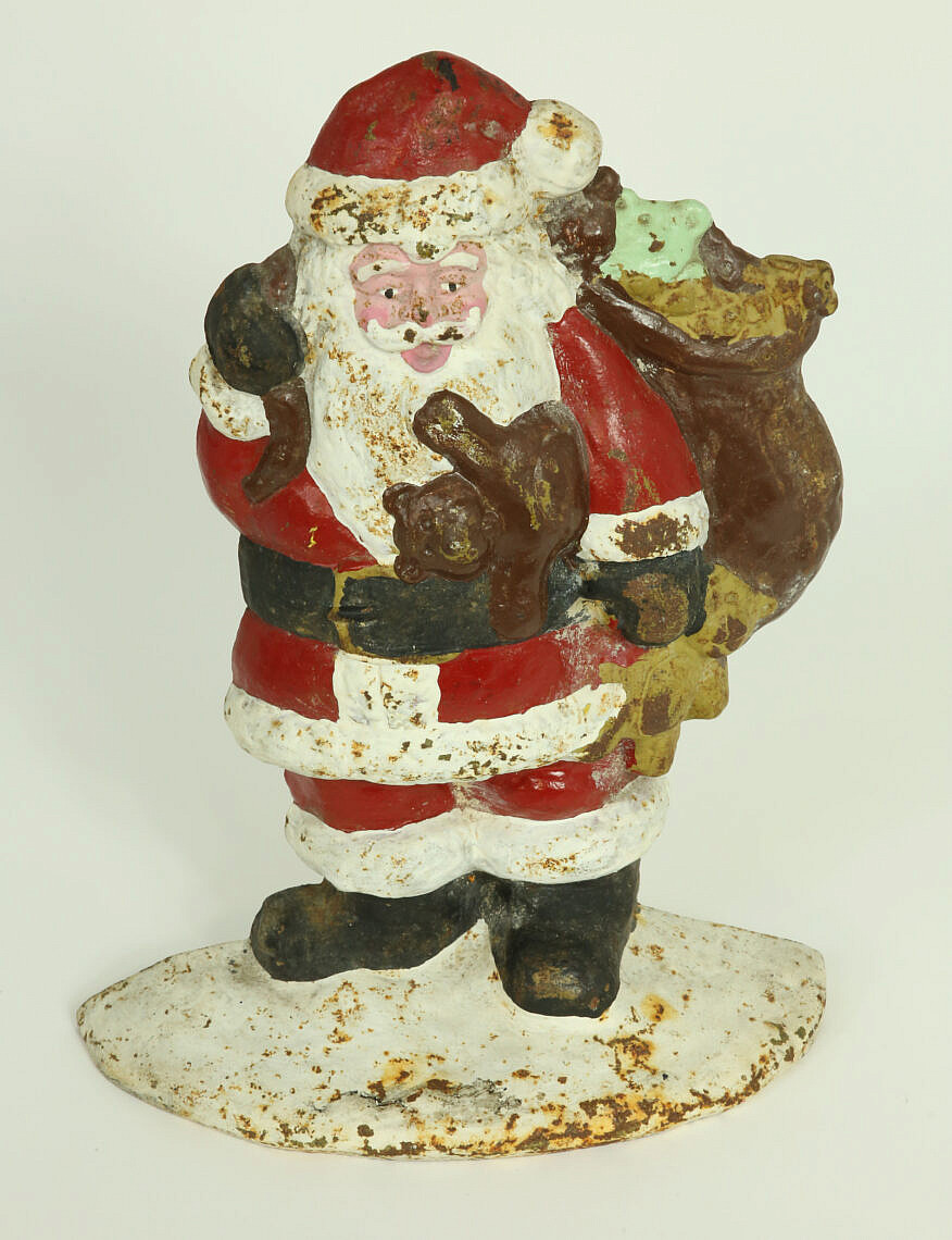 Painted Cast Iron Santa Claus Doorstop Painted Cast Iron Santa Claus