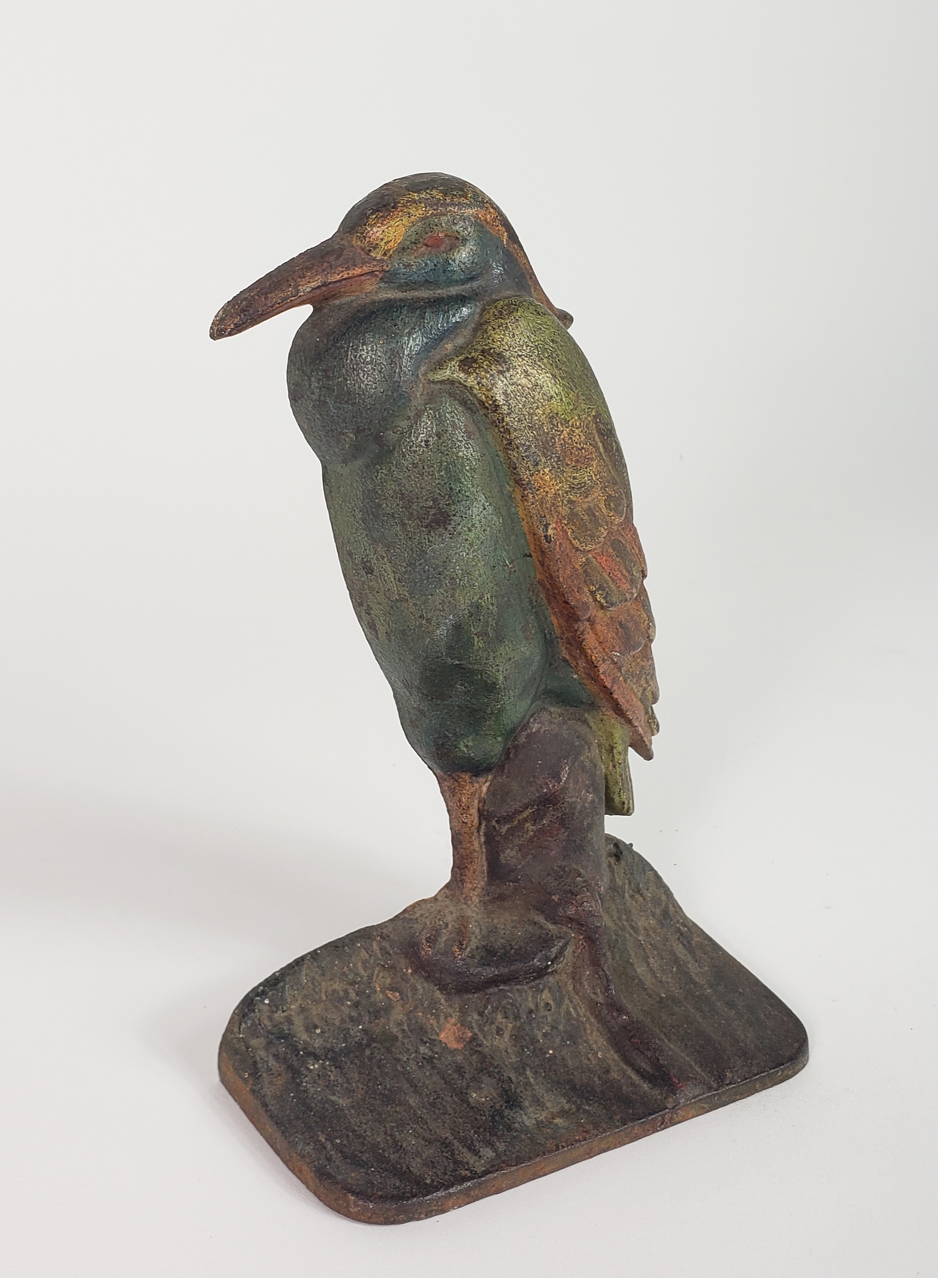 Antique Heron Bird Iron Doorstop Art Statue Antique Figural Cast Iron