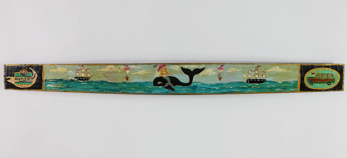 O'Neil Nantucket Folk Art Painting on a Barrel Stave O'Neil Nantucket
