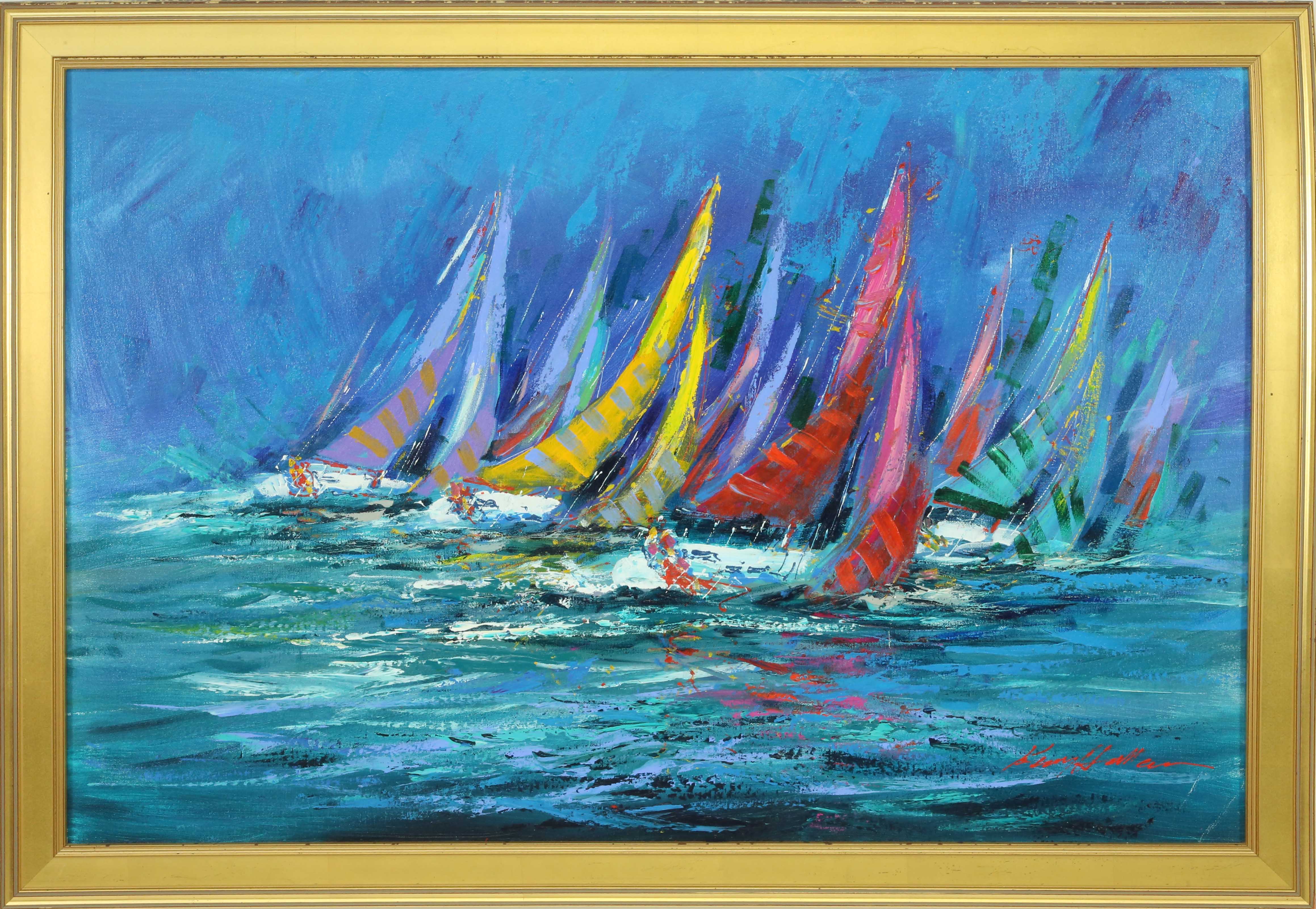 Kerry Hallam シルクスクリーン アートカンヌD 137 / 250 Kerry Hallan Acrylic on canvas 